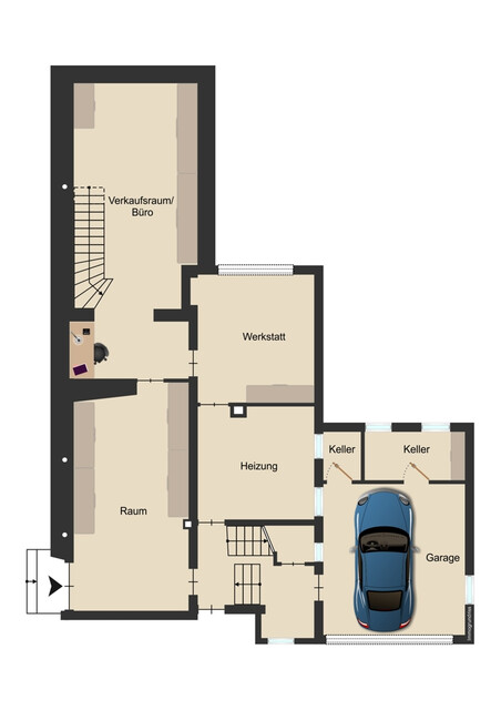 Wohn- und Geschäftshaus mit Parkplätzen