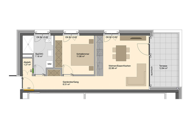Klar eingeteilte 2-Zimmer Terrassenwohnung (Top 04)