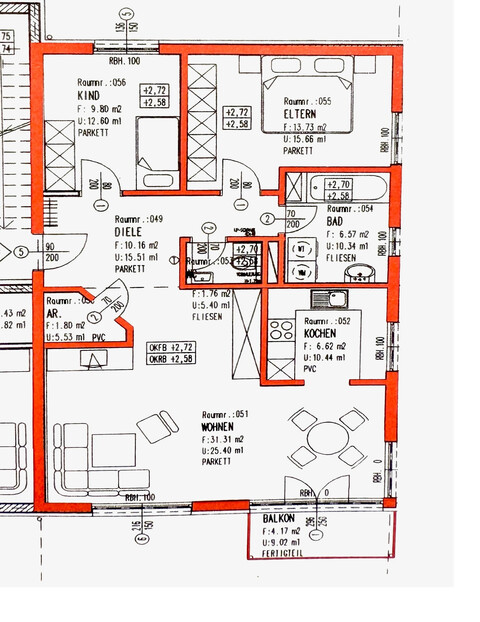 Sonnige 3 Zimmer Eckwohnung mit Kaminofen