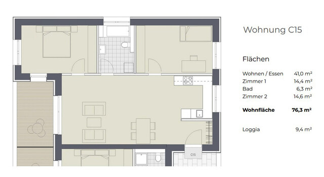 Helle 3-Zimmer-Wohnung mit Bergblick
