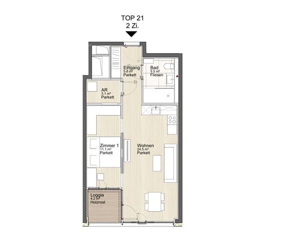 Dornbirn-Zentrum: schöne und helle Neubauwohnung ab sofort verfügbar 