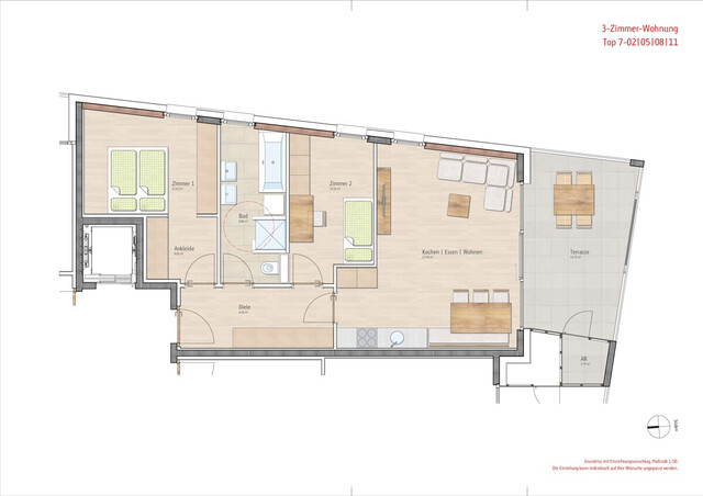 Charmante 3-Zimmer-Gartenwohnung in Bregenz zu vermieten