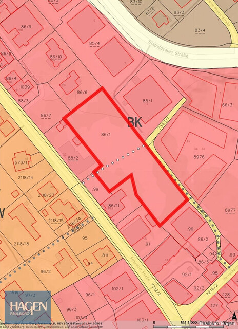 3245 m² Baukerngebiet beim Rathausquartier Hohenems