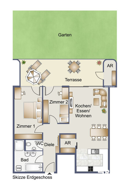 Neuwertige 3-Zimmer-Gartenwohnung in super Lage