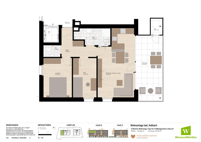 3 Zimmer Terrassenvergnügen im  Dachgeschoss! (Top 13)