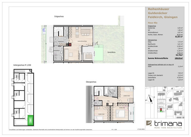 Neubau - Vollholz, 5 Zimmer Wohnung in Feldkirch Gisingen und eigenem Kellerzugang und Garten, Bezug kurzfristig möglich.