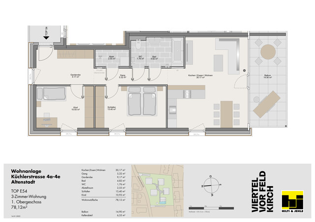 3-Zimmer-Terrassenwohnung
