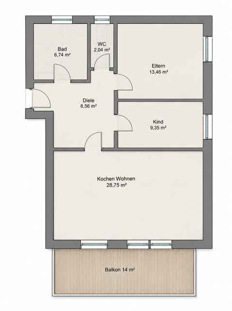 Sonnige 3-Zimmer-Wohnung in ruhiger Lage in Hard