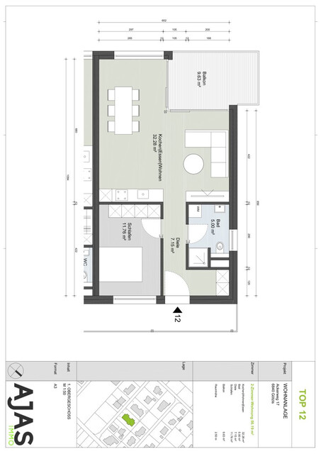 Moderne 2-Zimmer-Wohnung mit geräumigem Balkon