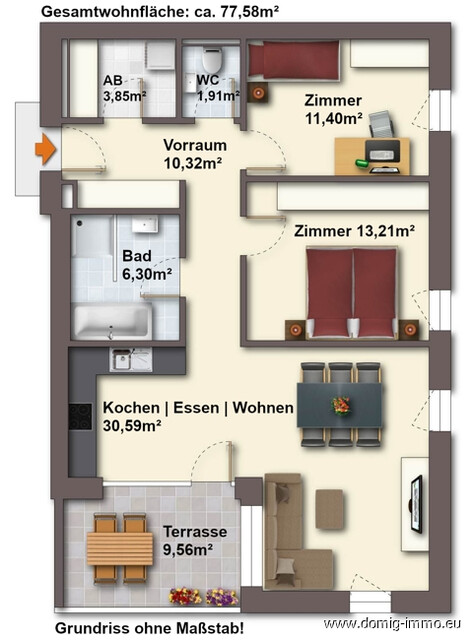 Neuwertige, moderne 3-Zimmer-Wohnung mit hochwertiger Ausstattung in Feldkirch-Altenstadt