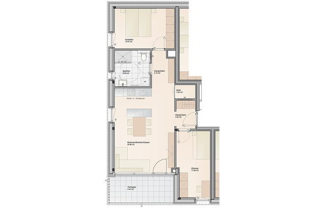 Fixer Baustart Frühjahr 2025: Herrlich, ruhige 3-Zimmer Dachgeschosswohnung mit super Aussicht (Top A09)