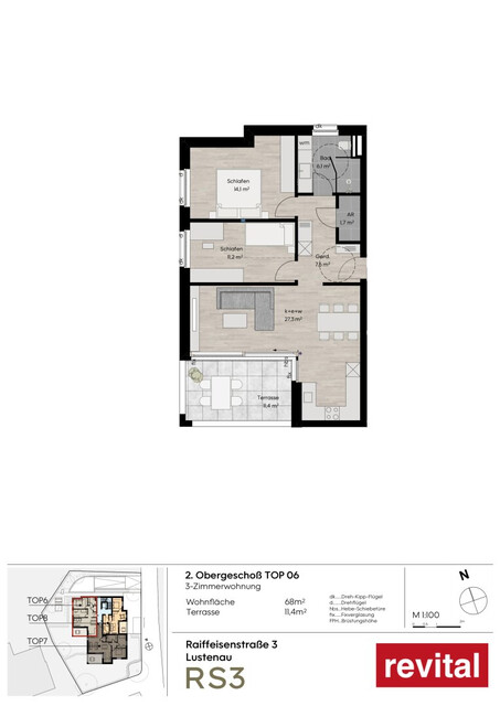 Befristeter Sonderrabatt - Zentrumsnahe & ruhige Terrassenwohnung - Spitzenlage - Top 6 - Bezugsbereit