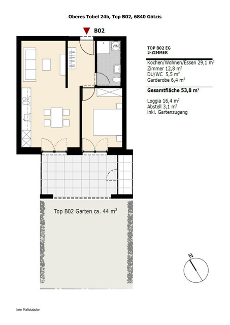Hochwertige 2-Zimmer-Gartenwohnung in Top-Lage in Götzis zu vermieten!