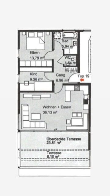 Helle 3-Zimmer-Wohnung mit großer Terrasse in ruhiger, zentrumsnaher Lage von Lustenau