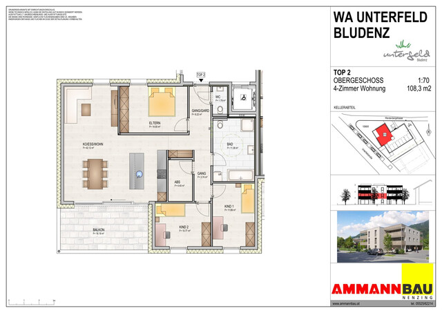WA Unterfeld TOP 2 großzügige Terrassenwohnung