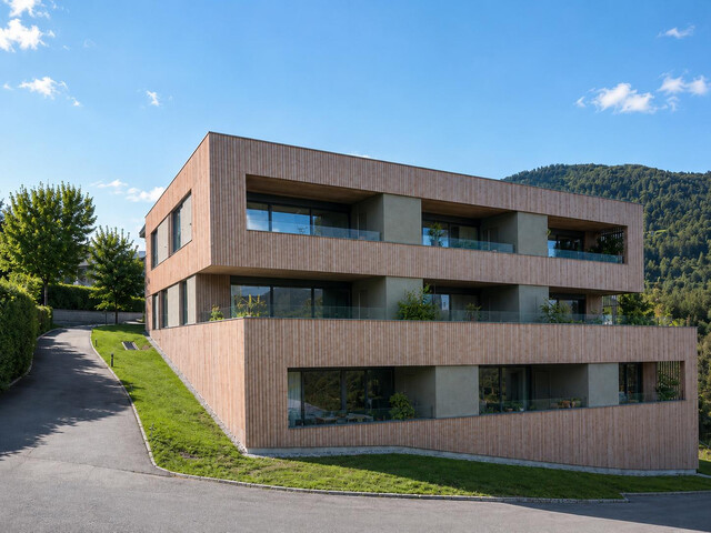Moderne und helle Neubauwohnung in ruhiger Toplage am Dornbirner Knie mit wunderschönem Blick über das Rheintal bis hin zum Bodensee.