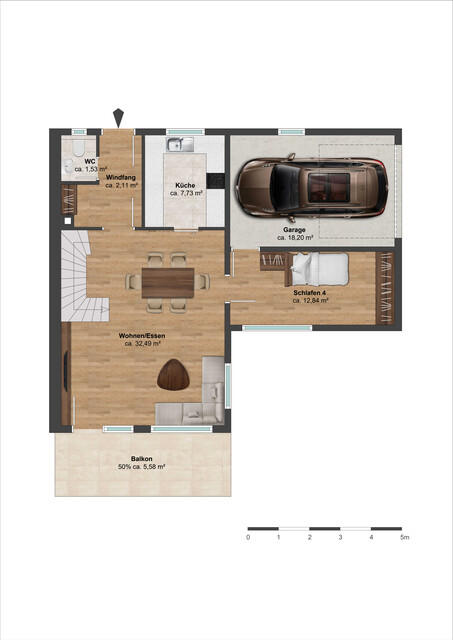 Ferienhausgewidmete 4-Zimmer-Maisonette mit Garage – Nähe Arlberg