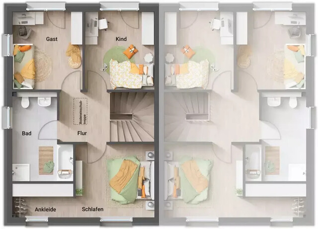 Moderne Doppelhaushälfte in Dornbirn – Erstbezug mit 114 m² Wohnfläche und Garten Haus 1