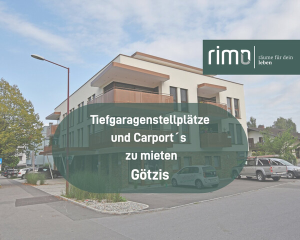 Tiefgaragenparkplätze und Carports für KFZs in Götzis / Nähe Garnmarkt zu VERMIETEN