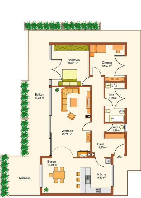 Sonnige Penthouse-Wohnung in ruhiger Lage