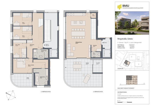 WohnWohnanlage "Ringstraße" - Einzigartige 5-Zimmer-Maisonette-Wohnung im Dachgeschoss - Top 27