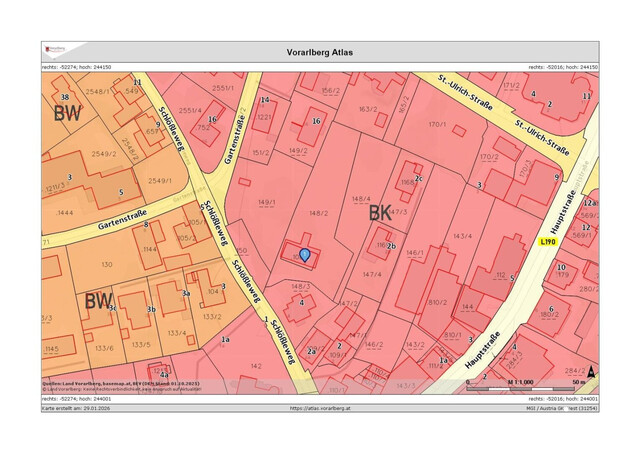 Grundstück in zentraler Lage in Götzis