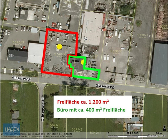 Brugger Park - Große Freifläche mit ca. 1.200 m² zu pachten - Lustenau!