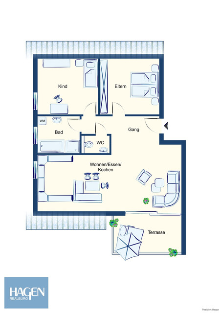 Helle 3 Zimmer Dachgeschosswohnung mit großer Terrasse und toller Aussicht in zentraler Lage von Lustenau!