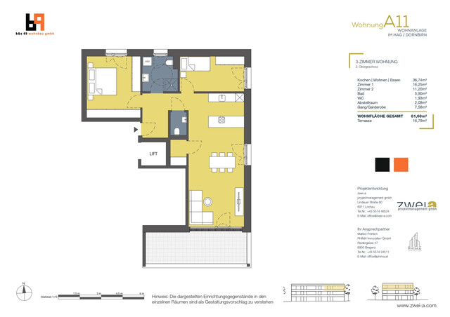 Luxuriöse 3-Zimmer Dachgeschosswohnung in Top Lage
(TopA11)