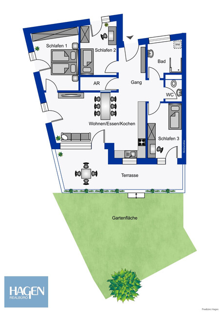 Zeitlose Eleganz trifft Wohnkomfort – Hochwertige 4-Zimmer-Gartenwohnung