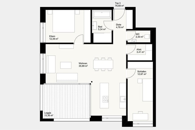 Luxuriöse 3-Zi-Terrassenwohnung - Dornbirn Zentrum