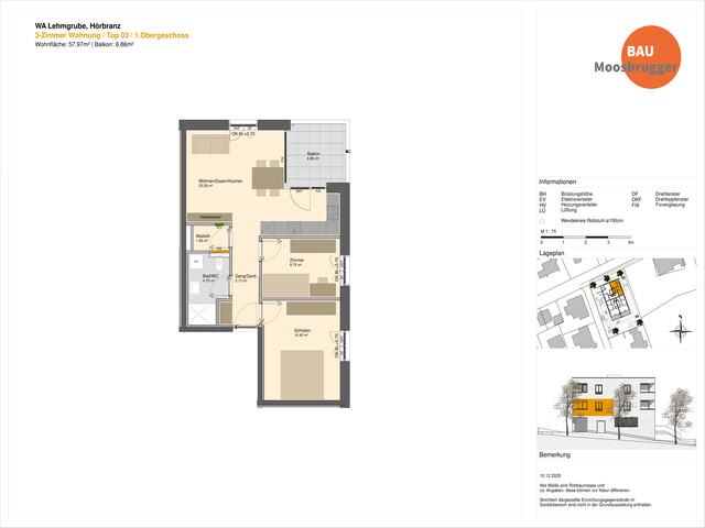 Bezugsbereit Ende April: 3-Zimmer-Wohnung mit Balkon in Hörbranz  | Top 3