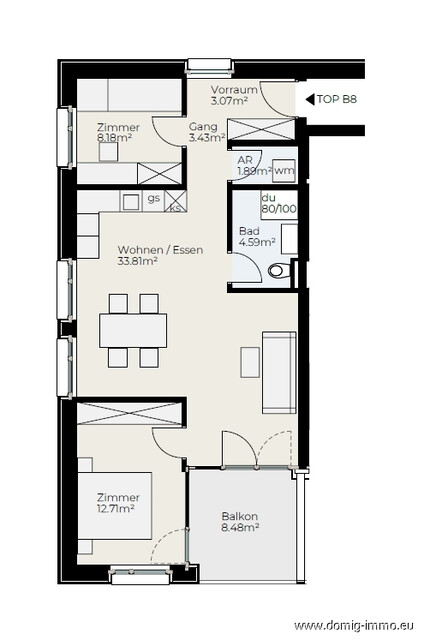 Förderfähige Neubauwohnung – Erstbezug ohne Provision in Rankweil | Haus B - TOP 8