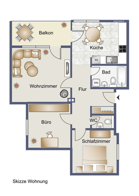3-Zimmer-Wohnung mit Balkon und Wohlfühlatmosphäre!