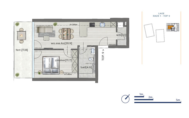 Top 09-HA1  |  IHRE traumhafte 2-Zimmer-Terrassen-Wohnung in Götzis-Steig 18 
