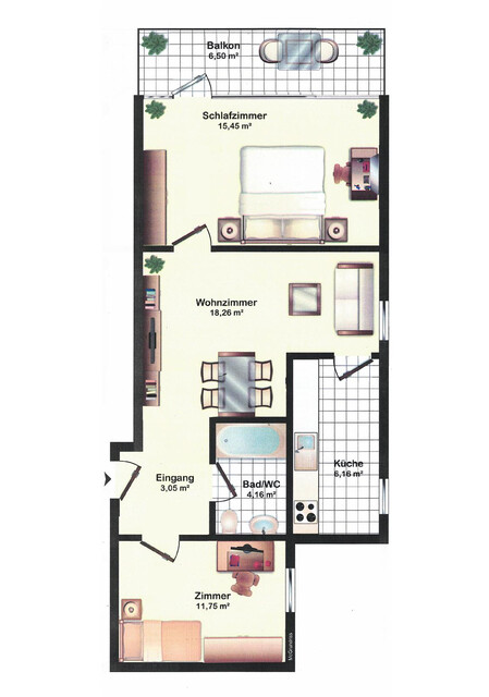 Sanierte 3-Zimmerwohnung in ruhiger Wohnanlage Nähe Waldbad (Gisingen)! PROVISIONSFREI!