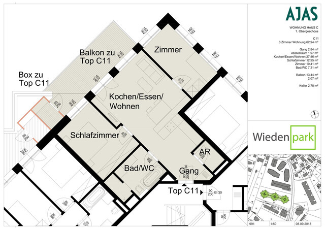 Freundliche 3-Zimmer-Wohnung mit Service-App und Paketanlage
