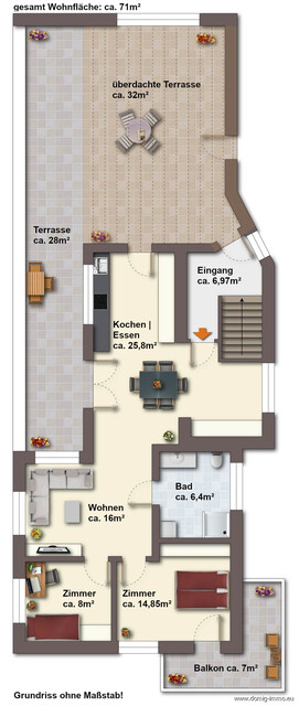 Exklusives neuwertiges 3-Zimmer-Penthouse in absolut ruhiger Lage von Koblach