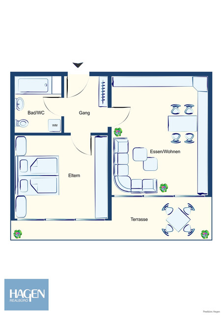 Helle 2-Zimmer-Dachgeschosswohnung mit sonnigem Balkon in ruhiger Wohnlage