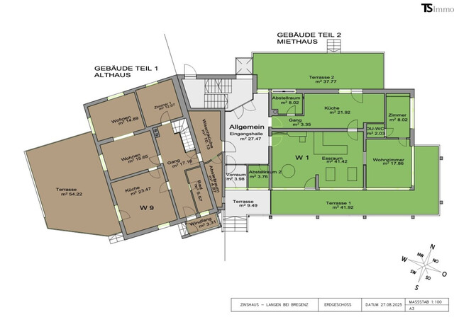 Bregenz: Langen: 205 m2 Garten-Wohnung 8 Zimmern, Garten 169 m2 Terrasse 56 m2 & Balkon 7 m2