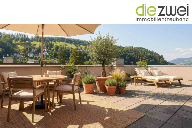 Zentrale 4 ZiWo mit grosser Dachterrasse und Panoramasicht