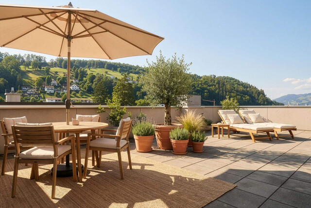 Zentrale 4 ZiWo mit grosser Dachterrasse und Panoramasicht