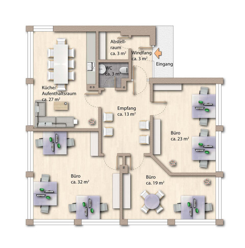 Arbeiten im Mittelpunkt: Gewerbefläche mit bester Sichtbarkeit zur Miete