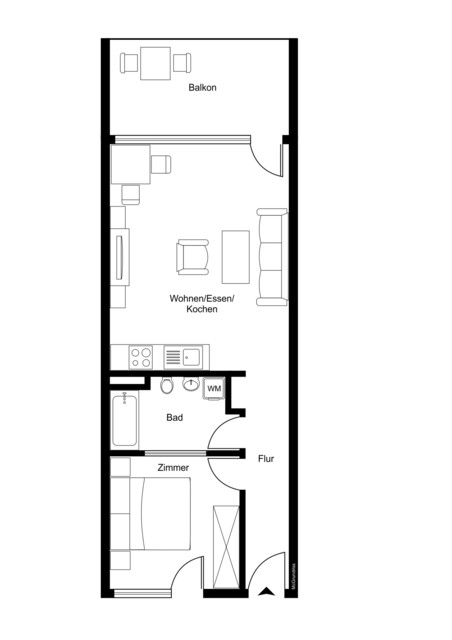 Tolle 2 Zimmer Wohnung mit großer Terrasse in Hard