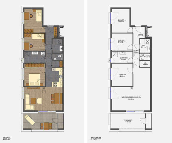 Attraktive 4-Zimmer Terrassenwohnung