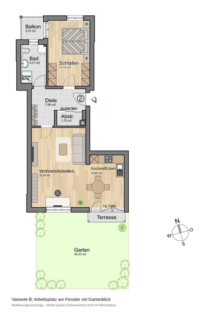 2-Zimmer-Gartenwohnung in Rankweil – inkl. Tiefgaragenplatz