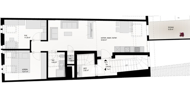 "ohne Provision" besondere 3 Zimmer Stadtwohnung mit Terrasse