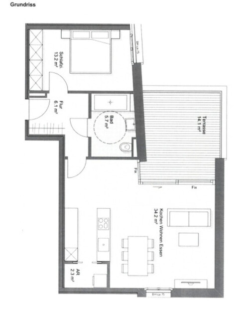 Moderne 2-Zimmerwohnung mit großer Terrasse in Lochau