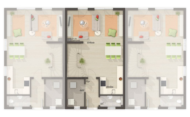 Neue Doppelhaus-Hälfte in Ziegelbauweise inkl. Grundstück  € 617.000,00 plus WBF!
