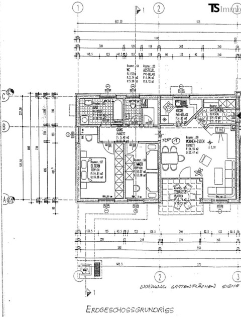 Tosters: 3-Zimmer Garten-Wohnung mit ca. 74 m² Wohnfläche - Garten ca. 115 m2 und Terrasse